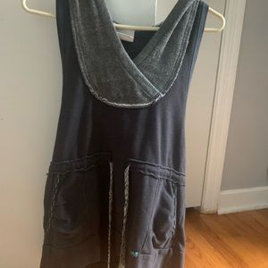 Free people sleeveless hoodie top, medium